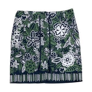 Ann Taylor Loft Petites Floral Green and Blue Mini Skirt Size 4P